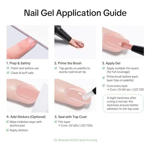 Love easy 2 Step Nail Polish Pens Set - 6 Nude Natural Color Builder Base + 1 Top Coat, Hema Free High Gloss Long Lasting Portable Gel Nail Polish Kit for Women (UV Needed) Avelisse