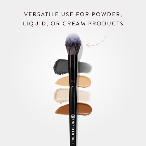 BK BEAUTY NIKKI LA ROSE N14 Petite Precision Concealer Brush - Multi-Tasking Tapered Makeup Brush for Under-Eye, Concealer, Powder & Small Areas Avelisse