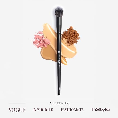 BK BEAUTY NIKKI LA ROSE N14 Petite Precision Concealer Brush - Multi-Tasking Tapered Makeup Brush for Under-Eye, Concealer, Powder & Small Areas Avelisse