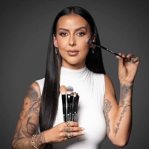 BK BEAUTY NIKKI LA ROSE N14 Petite Precision Concealer Brush - Multi-Tasking Tapered Makeup Brush for Under-Eye, Concealer, Powder & Small Areas Avelisse