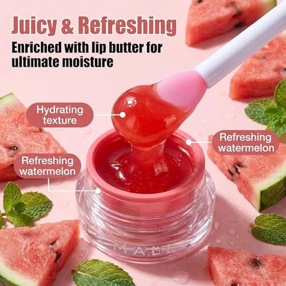 BS-MALL Watermelon Lip Balm Butter – Luxurious Hydrating Overnight Lip Mask & Chapstick for Dry Chapped Lips with Glossy Finish, 20g Avelisse