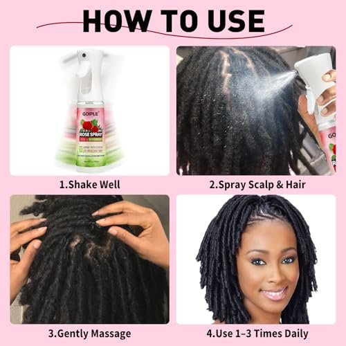 2-Pack Rose Water & Peppermint Hair Loc Spray – Moisturizing & Refreshing Dreadlock Hydrator, Nourishing Scalp Treatment for Dry Locs, 3.33 Fl Oz Each Avelisse