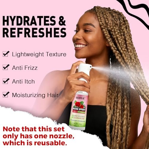 2-Pack Rose Water & Peppermint Hair Loc Spray – Moisturizing & Refreshing Dreadlock Hydrator, Nourishing Scalp Treatment for Dry Locs, 3.33 Fl Oz Each Avelisse