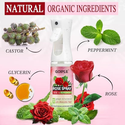 2-Pack Rose Water & Peppermint Hair Loc Spray – Moisturizing & Refreshing Dreadlock Hydrator, Nourishing Scalp Treatment for Dry Locs, 3.33 Fl Oz Each Avelisse
