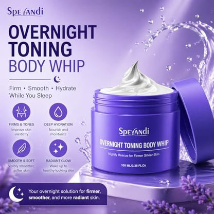 Sperandi Overnight Toning Whip - Anti-Wrinkle Firming Body Lotion for Smooth & Tight Skin, Targets Loose Skin & Stretch Marks on Belly, Thighs & Booty, 3.38 fl oz Avelisse