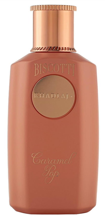 Khadlaj Biscotti Caramel Pop Extrait de Parfum – Sweet Gourmand Fragrance for Unisex, 3.4 oz (100ml)