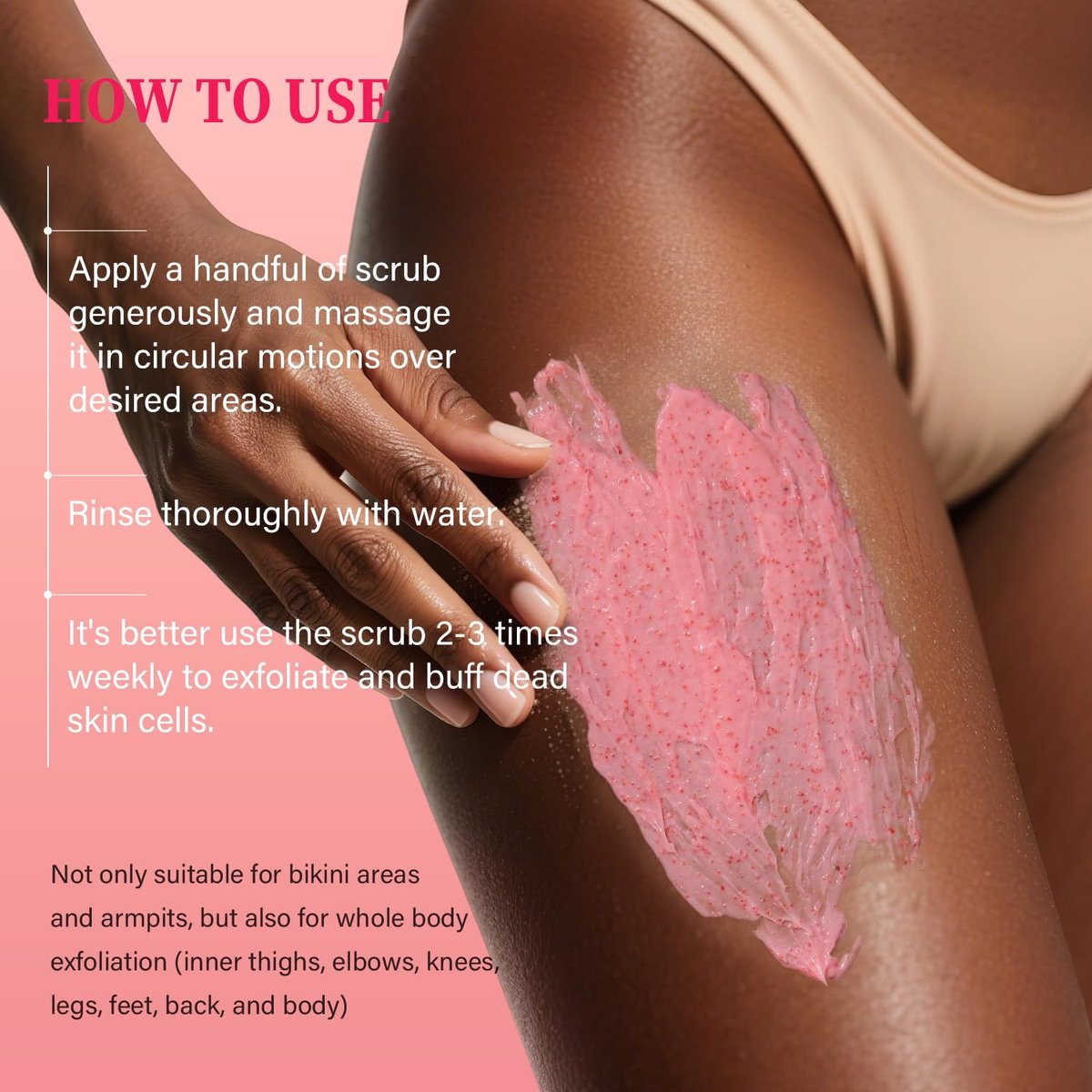 Bikini Area Exfoliator with 10% AHAs BHA & Vitamin C - Exfoliating Body Scrub for Ingrown Hair, Underarm Bumps, Dark Spots, Moisturize & Brighten - Sensitive Skin Safe, 7.76 oz - görsel 17