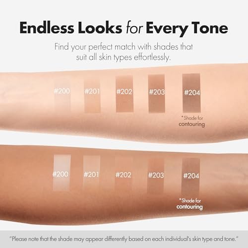 ELROEL Blanc Cover Cream Stick V White - Korean Color-Changing Foundation Stick with Volufiline - Medium to Full Coverage Dewy Finish Base Makeup - Dual-Ended with Detachable Brush (204 Tan) Avelisse