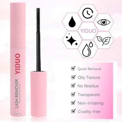 YIDUO Bond and Seal 4-in-1 Long Lasting Cluster Lash Glue Tool Kit for DIY Eyelash Extensions - Waterproof Strong Hold with Removers & Tweezers