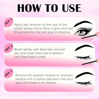 YIDUO Bond and Seal 4-in-1 Long Lasting Cluster Lash Glue Tool Kit for DIY Eyelash Extensions - Waterproof Strong Hold with Removers & Tweezers