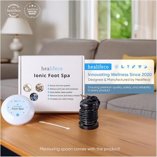 Healifeco Ionic Foot Spa – Ion Foot Bath Detox Machine for Toxins, Heavy Metals & Free Radicals – 2,000 Foot Detox Nodes – 30-Min Home Detox – 90,000+ Happy Users Avelisse