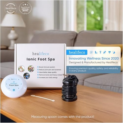 Healifeco Ionic Foot Spa – Ion Foot Bath Detox Machine for Toxins, Heavy Metals & Free Radicals – 2,000 Foot Detox Nodes – 30-Min Home Detox – 90,000+ Happy Users Avelisse