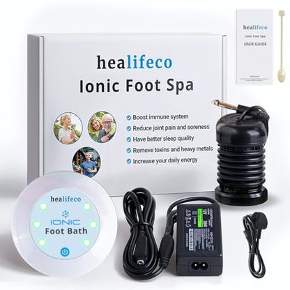 Healifeco Ionic Foot Spa – Ion Foot Bath Detox Machine for Toxins, Heavy Metals & Free Radicals – 2,000 Foot Detox Nodes – 30-Min Home Detox – 90,000+ Happy Users Avelisse