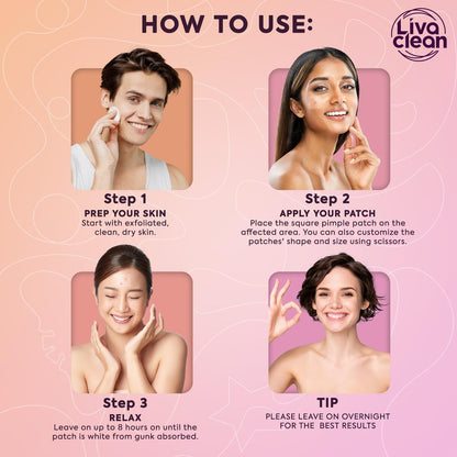 LivaClean 40CT Large Pimple Patches for Face - Big Hydrocolloid Acne Patches for Blemishes on Body, Nose, Forehead, Chin - XL Zit Stickers Avelisse