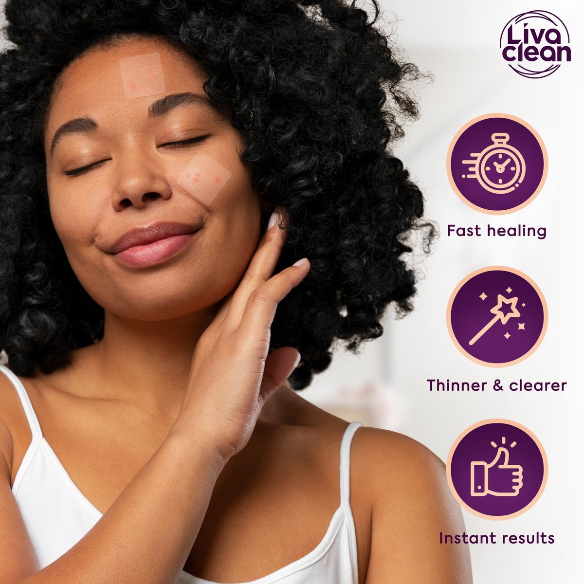 LivaClean 40CT Large Pimple Patches for Face - Big Hydrocolloid Acne Patches for Blemishes on Body, Nose, Forehead, Chin - XL Zit Stickers Avelisse