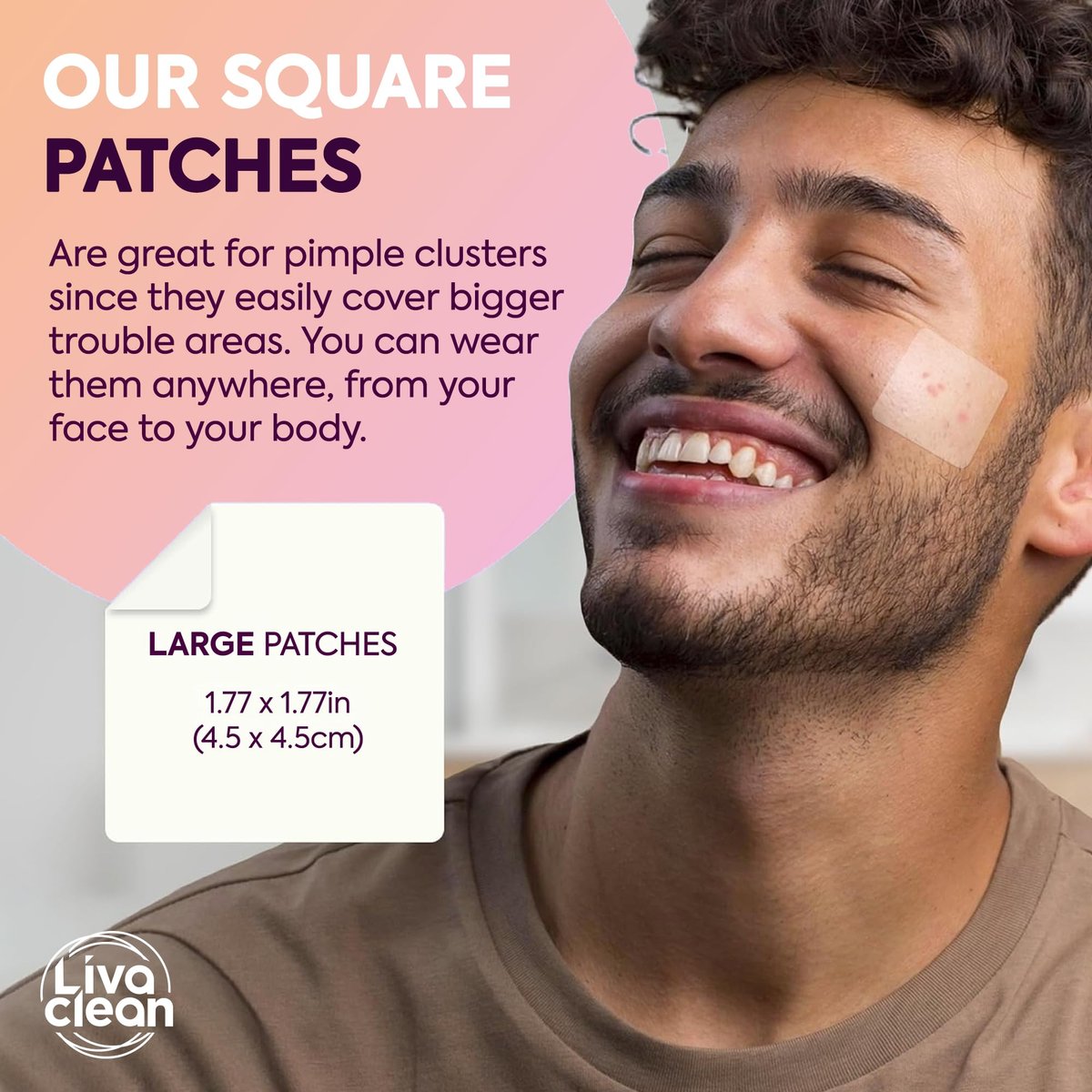 LivaClean 40CT Large Pimple Patches for Face - Big Hydrocolloid Acne Patches for Blemishes on Body, Nose, Forehead, Chin - XL Zit Stickers Avelisse