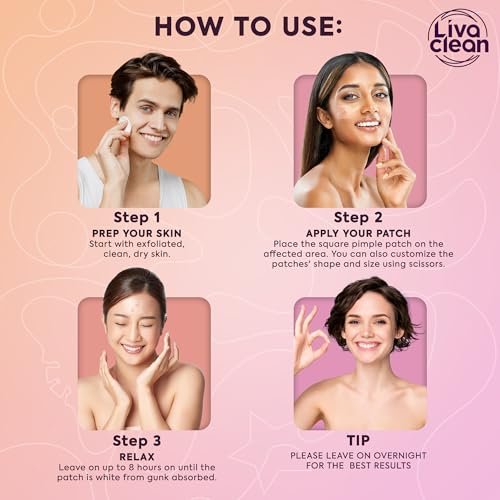 LivaClean 40CT Large Pimple Patches for Face - Big Hydrocolloid Acne Patches for Blemishes on Body, Nose, Forehead, Chin - XL Zit Stickers Avelisse