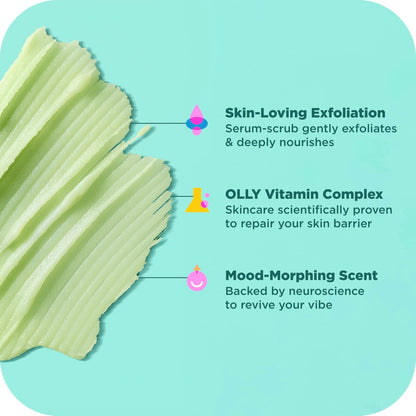 OLLY Body Wash & Body Scrub Mini Pack - 4 Count, Hydrate & Repair Skin Barrier, 3 oz Each Avelisse