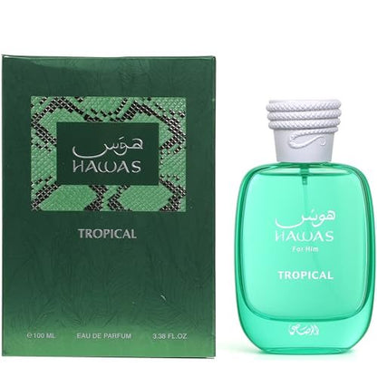Rasasi Hawas Tropical Eau De Parfum for Men – 3.4 oz | Long-Lasting Fresh Fragrance Avelisse
