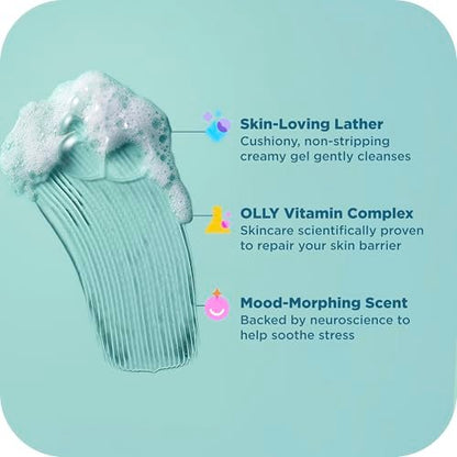 OLLY Body Wash & Body Scrub Mini Pack - 4 Count, Hydrate & Repair Skin Barrier, 3 oz Each Avelisse