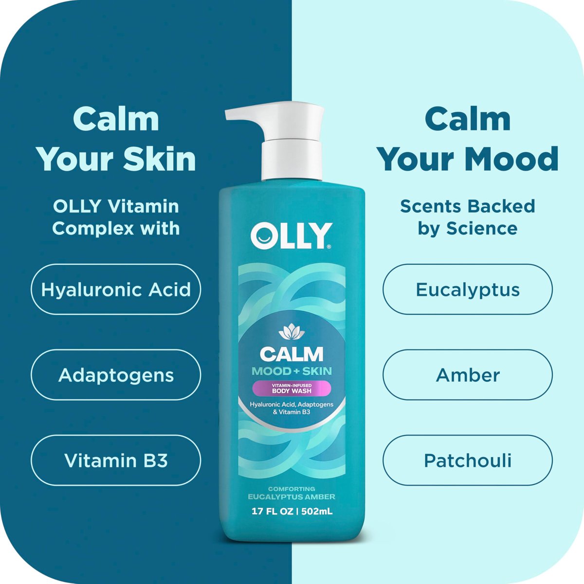 OLLY Body Wash Mixed Pack 4 Count – Restore Skin Barrier & Hydrate Skin, 3 oz Each - görsel 9