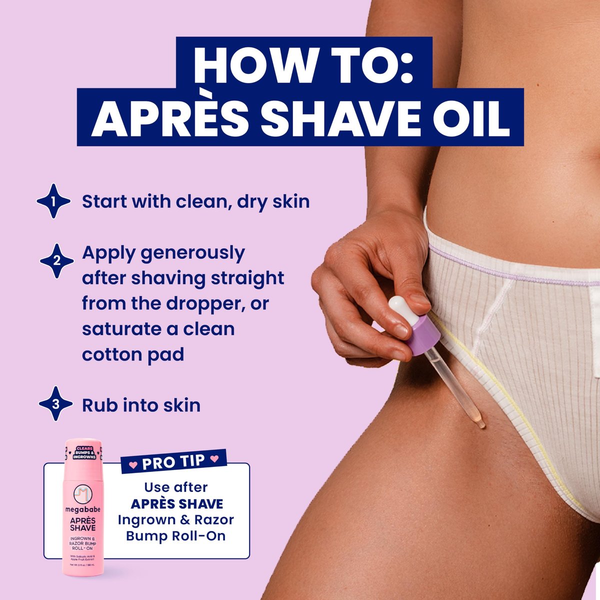 Megababe Après Shave Oil – Soothing After-Shave Oil with Grapeseed & Jojoba Oils, 2 fl oz Avelisse
