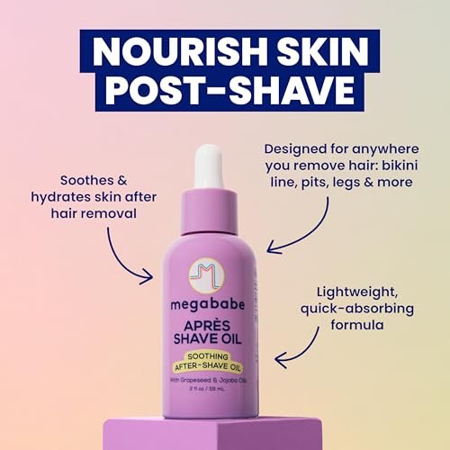 Megababe Après Shave Oil – Soothing After-Shave Oil with Grapeseed & Jojoba Oils, 2 fl oz Avelisse