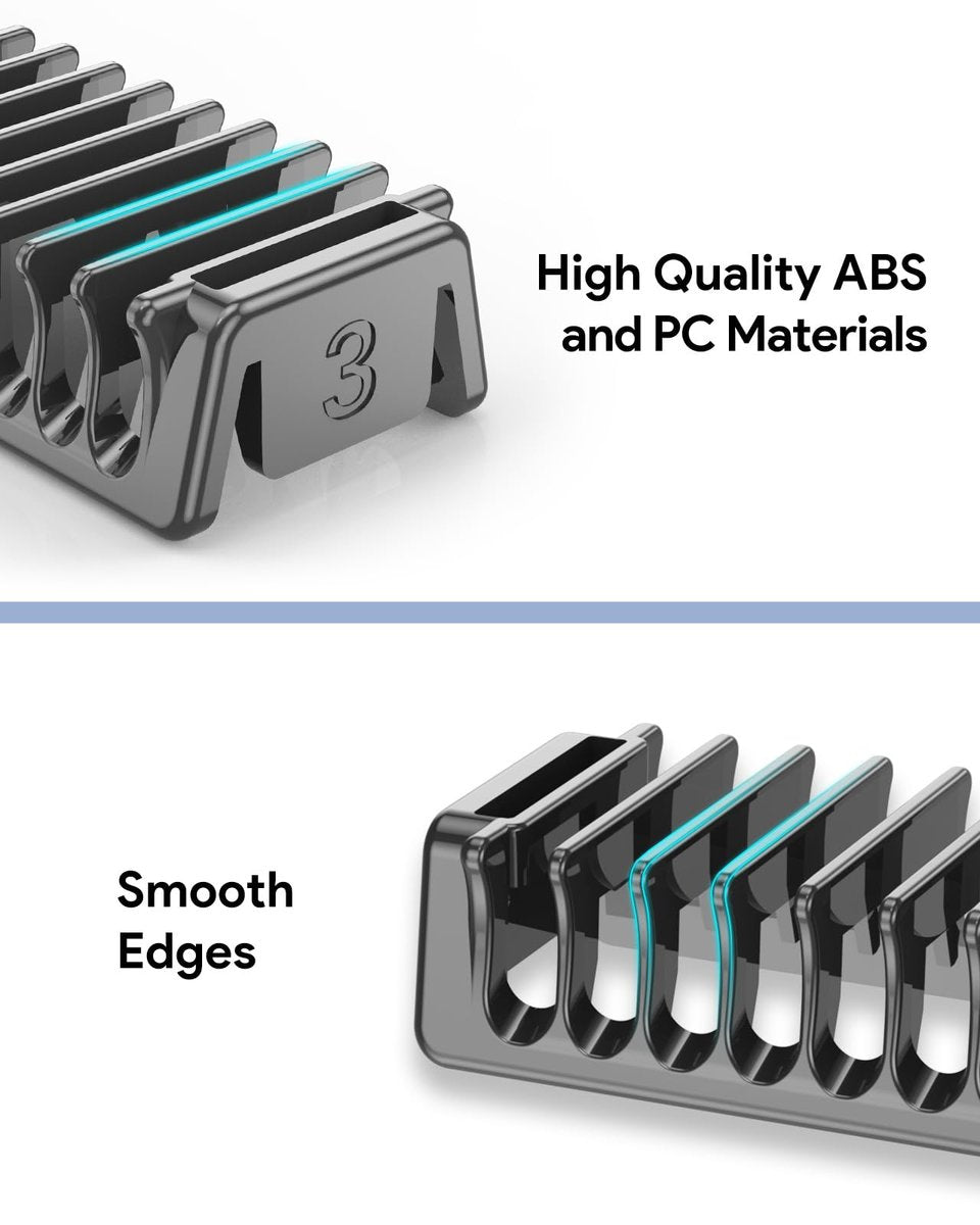 Double-Sided Guard Combs for Oster O Blade QP2724 QP2520 QP2530 QP2620 QP2630 Pro 360 Series – 4-Pack (1/2/3/5 mm) Beard Trimmer Attachments - görsel 9