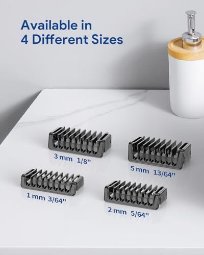 Double-Sided Guard Combs for Oster O Blade QP2724 QP2520 QP2530 QP2620 QP2630 Pro 360 Series – 4-Pack (1/2/3/5 mm) Beard Trimmer Attachments