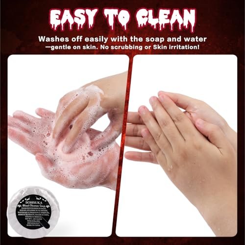 BOBISUKA Halloween Fake Blood Kit – 5PCS Realistic SFX Makeup for Zombie, Vampire, Monster & Cosplay - görsel 10