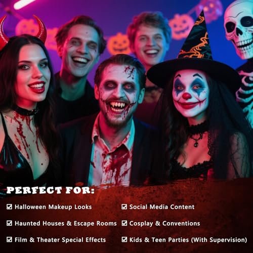 BOBISUKA Halloween Fake Blood Kit – 5PCS Realistic SFX Makeup for Zombie, Vampire, Monster & Cosplay - görsel 14