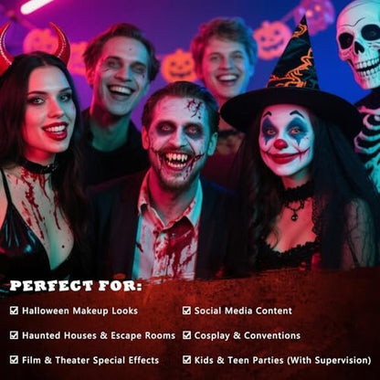 BOBISUKA Halloween Fake Blood Kit – 5PCS Realistic SFX Makeup for Zombie, Vampire, Monster & Cosplay