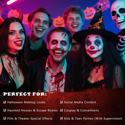 BOBISUKA Halloween Fake Blood Kit – 5PCS Realistic SFX Makeup for Zombie, Vampire, Monster & Cosplay