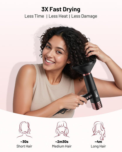 MESCOMB Dual Voltage Ionic Hair Dryer 1875W - High-Speed Blow Dryer with Diffuser for Women, Fast Drying, No Heat Damage, Low Noise, Lightweight, European Travel 110V-240V Avelisse