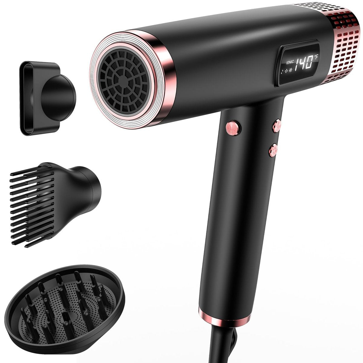 MESCOMB Dual Voltage Ionic Hair Dryer 1875W - High-Speed Blow Dryer with Diffuser for Women, Fast Drying, No Heat Damage, Low Noise, Lightweight, European Travel 110V-240V Avelisse