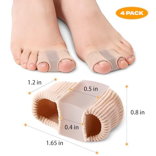 LeaOcaao 4 PCS Gel Bunion Toe Separators with 2 Loops for Overlapping Toes – Gel Toe Spacers & Bunion Corrector for Women and Men - görsel 4