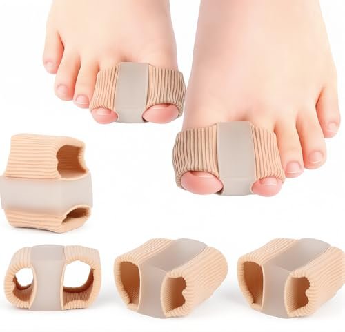 LeaOcaao 4 PCS Gel Bunion Toe Separators with 2 Loops for Overlapping Toes – Gel Toe Spacers & Bunion Corrector for Women and Men - görsel 2