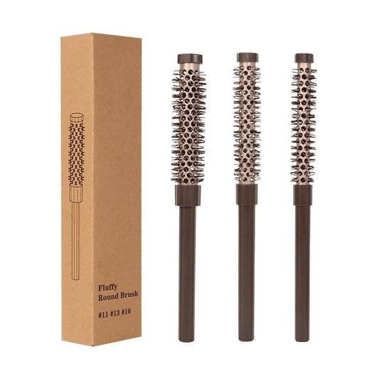 3-Piece Small Round Brush Set for Blow Drying - 0.78/0.70/0.59 Inch Blowout Roller Hairbrush with Soft Nylon Bristles for Volume, Styling, Bangs, Roots, Curling - Perfect for Short, Wavy, Thin Hair (Men & Women) Avelisse