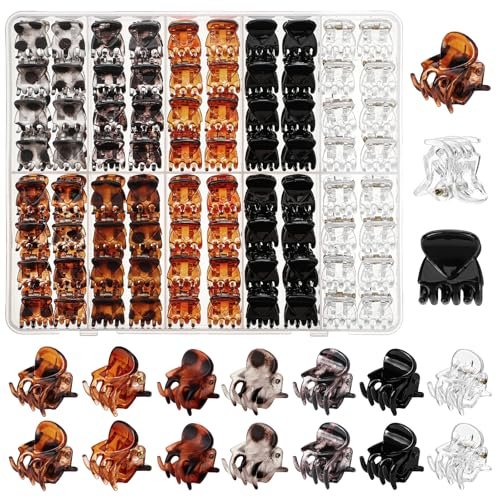 70 Pcs Mini Hair Claw Clips - Non Slip Tiny Jaw Claws for Women & Girls with Compartment Box, 7 Colors - görsel 2