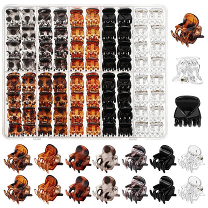 70 Pcs Mini Hair Claw Clips - Non Slip Tiny Jaw Claws for Women & Girls with Compartment Box, 7 Colors