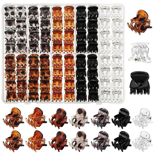 70 Pcs Mini Hair Claw Clips - Non Slip Tiny Jaw Claws for Women & Girls with Compartment Box, 7 Colors
