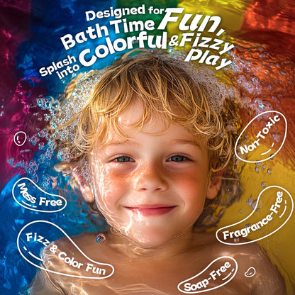 300 Count Bath Color Tablets for Kids - Non-Toxic, Fragrance-Free Fizzies - 6 Vibrant Water Colors - Fun Bath Bombs Set for Ages 3+ Avelisse