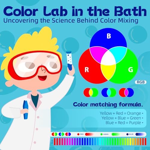 300 Count Bath Color Tablets for Kids - Non-Toxic, Fragrance-Free Fizzies - 6 Vibrant Water Colors - Fun Bath Bombs Set for Ages 3+ Avelisse