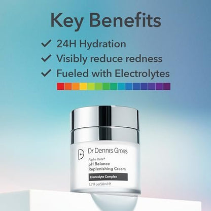 Dr Dennis Gross Alpha Beta pH Balance Replenishing Cream – Lightweight Gel-Cream with Electrolytes, Phytic Acid & AHAs for Hydrated, Soothed & Balanced Skin, 1.7 fl oz Avelisse