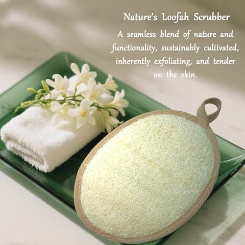 ReedChaCha Natural Shower Loofah for Women & Men, Biodegradable Egyptian Luffa, Plastic-Free Bath Sponge for Exfoliating Dead Skin, Lightly Abrasive Body Scrubber, 2 Pack - görsel 8