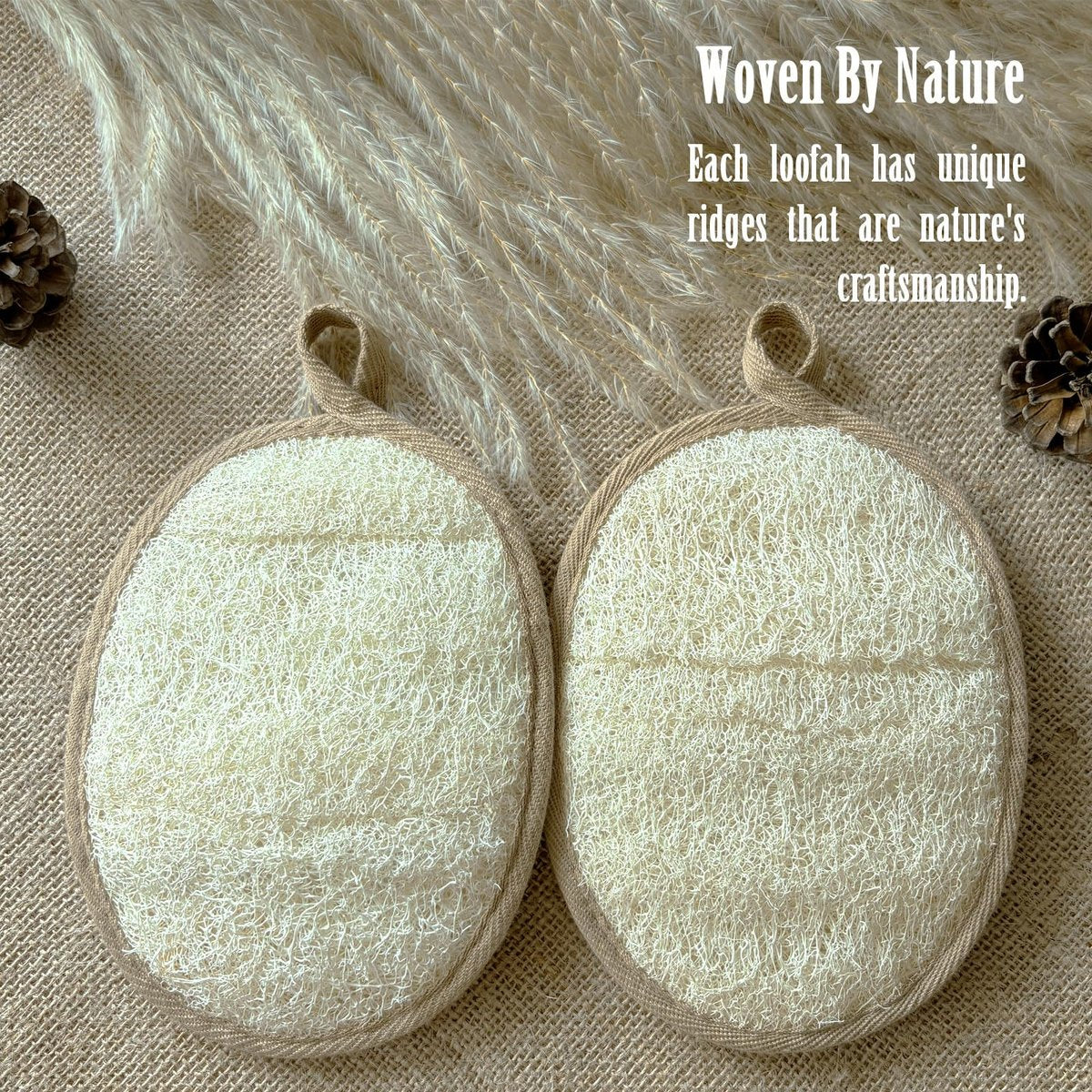 ReedChaCha Natural Shower Loofah for Women & Men, Biodegradable Egyptian Luffa, Plastic-Free Bath Sponge for Exfoliating Dead Skin, Lightly Abrasive Body Scrubber, 2 Pack - görsel 11