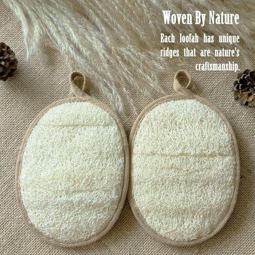 ReedChaCha Natural Shower Loofah for Women & Men, Biodegradable Egyptian Luffa, Plastic-Free Bath Sponge for Exfoliating Dead Skin, Lightly Abrasive Body Scrubber, 2 Pack - görsel 12
