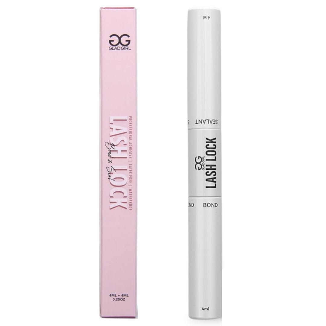 GladGirl Lash Lock Bond & Seal – Dual-Ended Eyelash Adhesive & Seal, Latex-Free & Waterproof, Long-Lasting Hold for DIY Lash Extensions & Clusters, Black, 8ml Avelisse