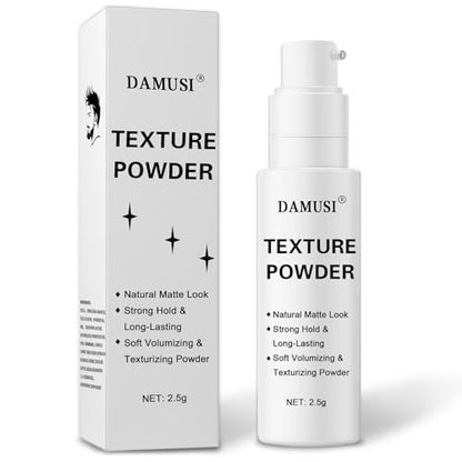 DAMUSI Hair Texture Powder Spray - Lightweight Volumizing & Texturizing Powder for Men & Women, Matte Finish Natural Look, All-Day Hold