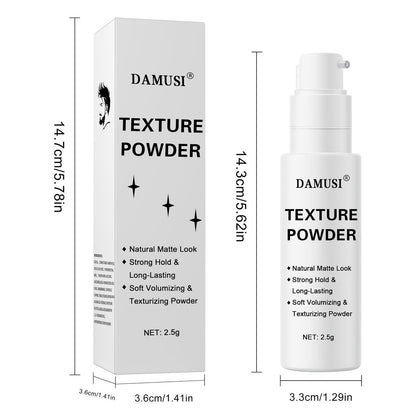 DAMUSI Hair Texture Powder Spray - Lightweight Volumizing & Texturizing Powder for Men & Women, Matte Finish Natural Look, All-Day Hold